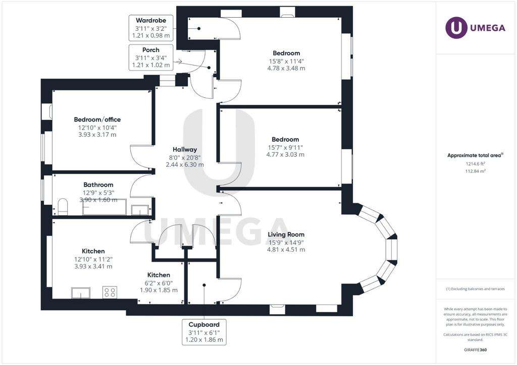 3 bedroom flat to rent - floorplan