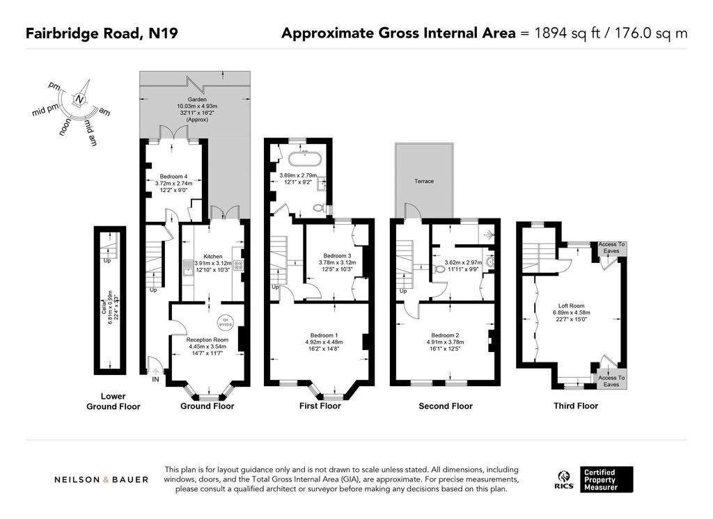 4 bedroom terraced house to rent - floorplan