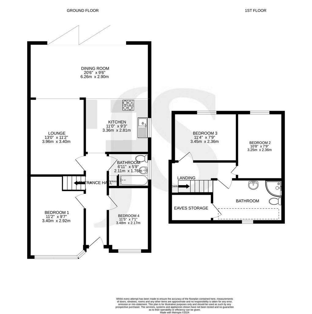 4 bedroom semi-detached bungalow for sale - floorplan