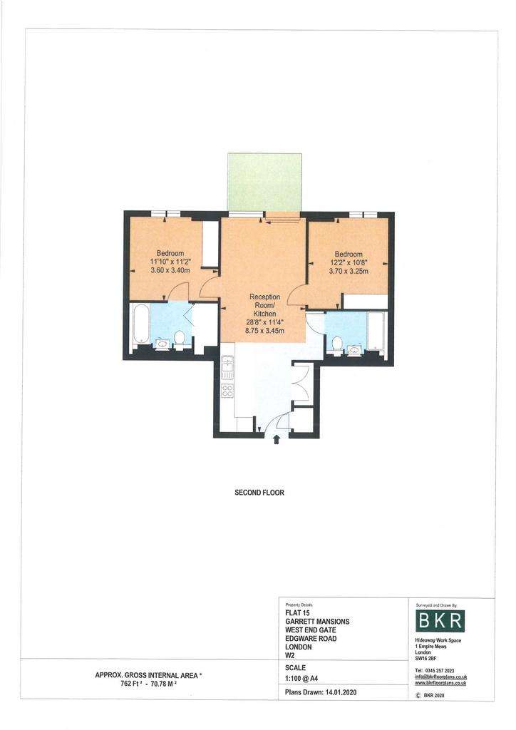 2 bedroom flat to rent - floorplan