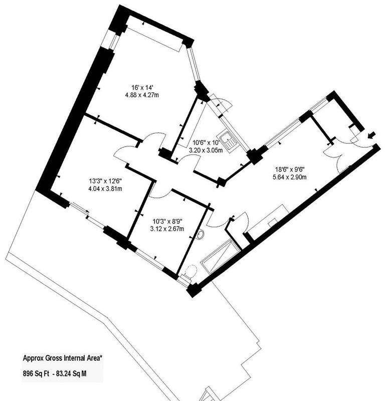 2 bedroom flat to rent - floorplan