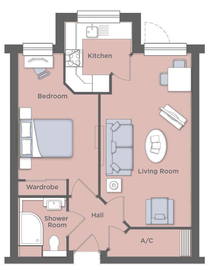 1 bedroom retirement property for sale - floorplan