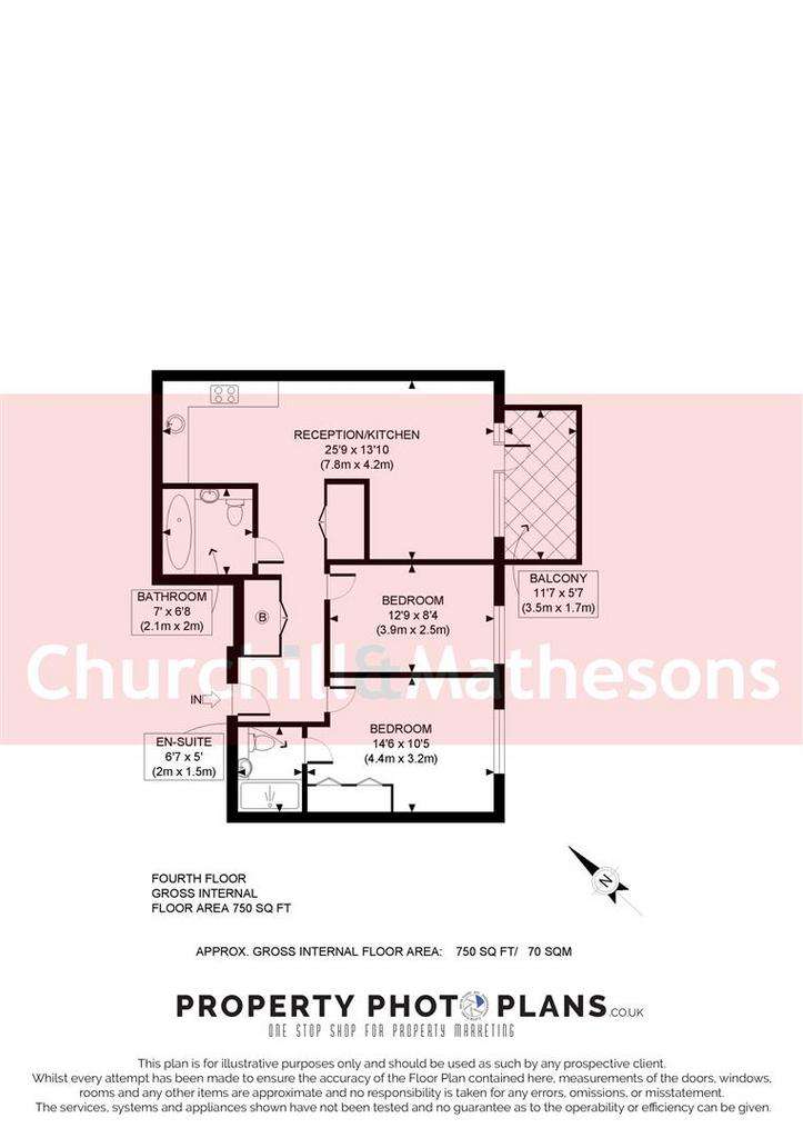 2 bedroom flat to rent - floorplan