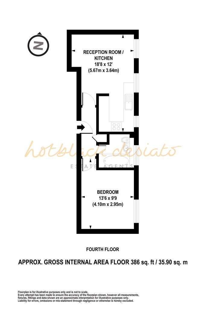 1 bedroom flat to rent - floorplan