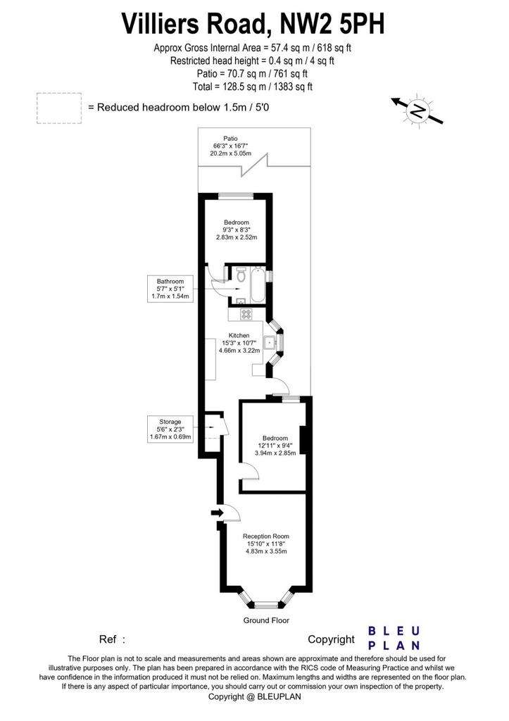 2 bedroom flat to rent - floorplan