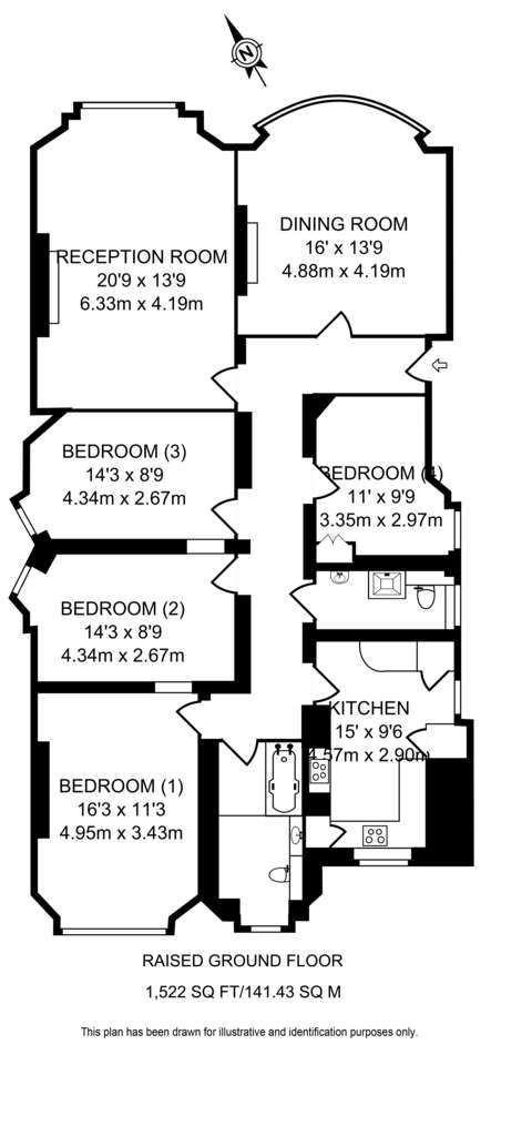 5 bedroom flat to rent - floorplan