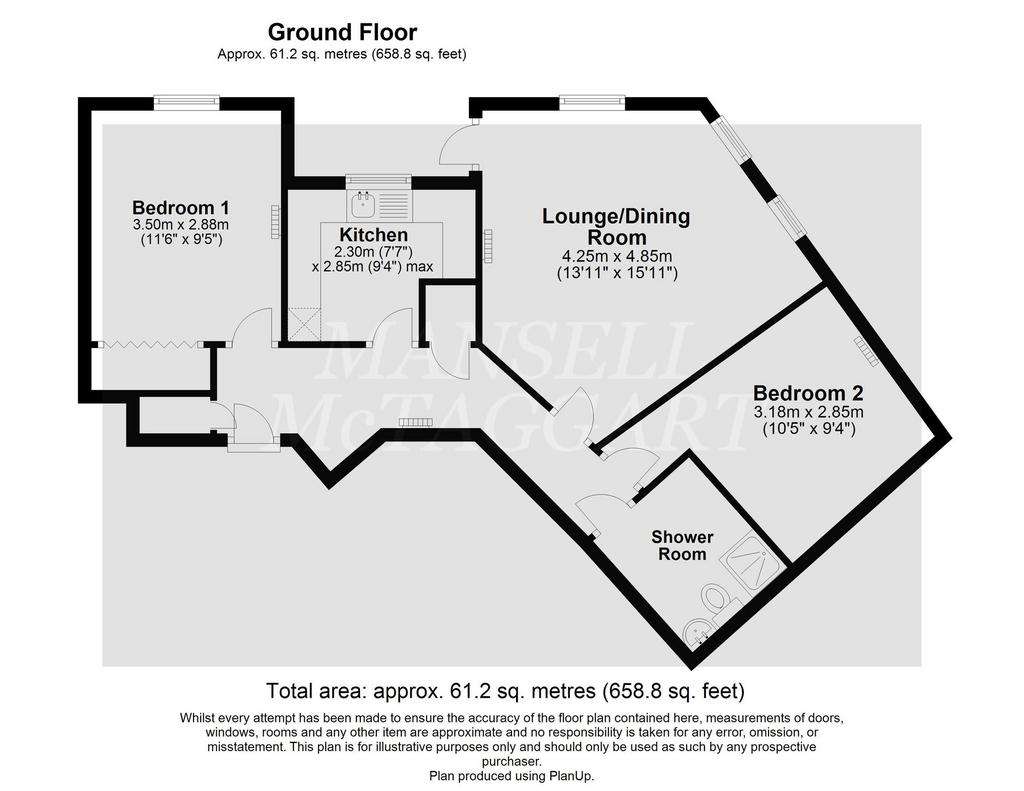 2 bedroom retirement property for sale - floorplan