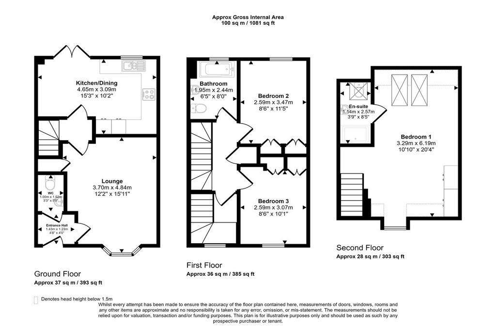 3 bedroom semi-detached house to rent - floorplan