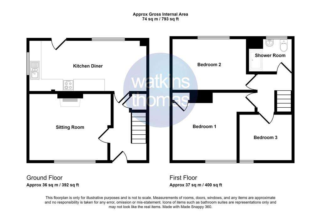 3 bedroom semi-detached house for sale - floorplan