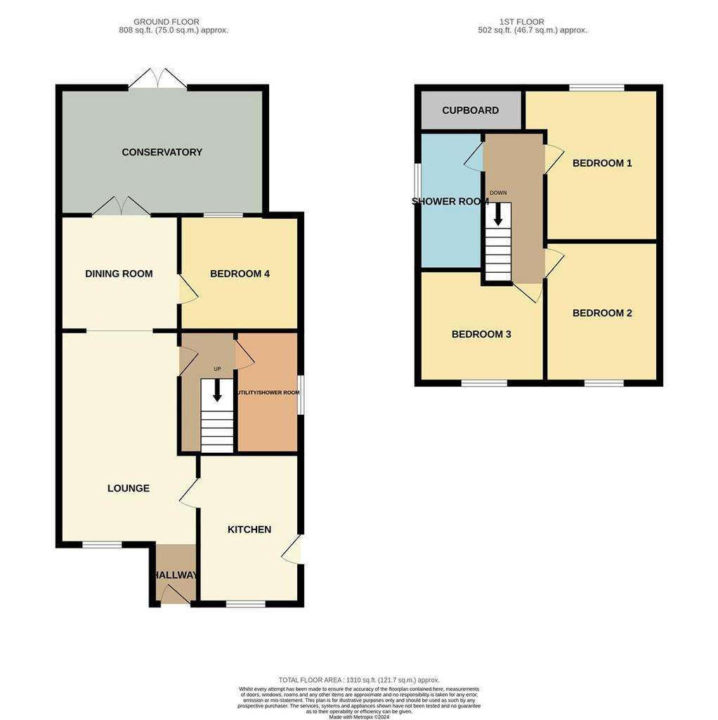 4 bedroom semi-detached house for sale - floorplan