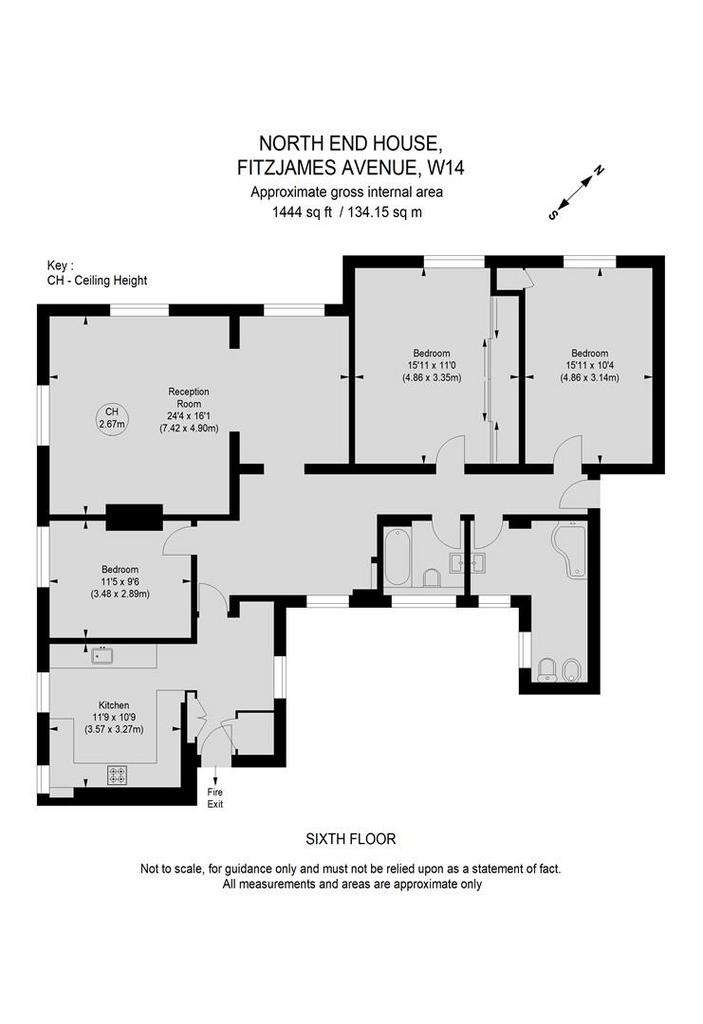 3 bedroom flat to rent - floorplan