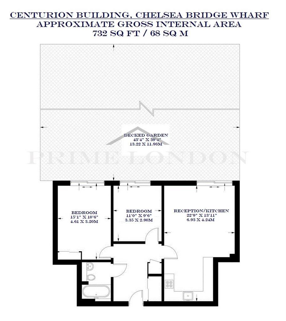 2 bedroom flat to rent - floorplan