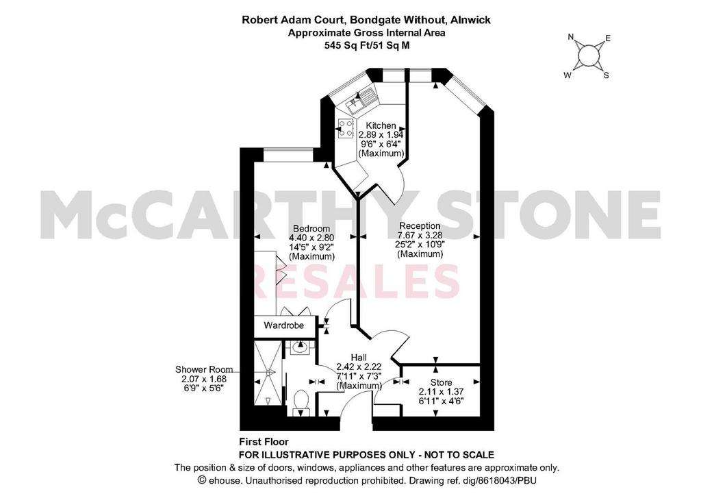 1 bedroom flat for sale - floorplan