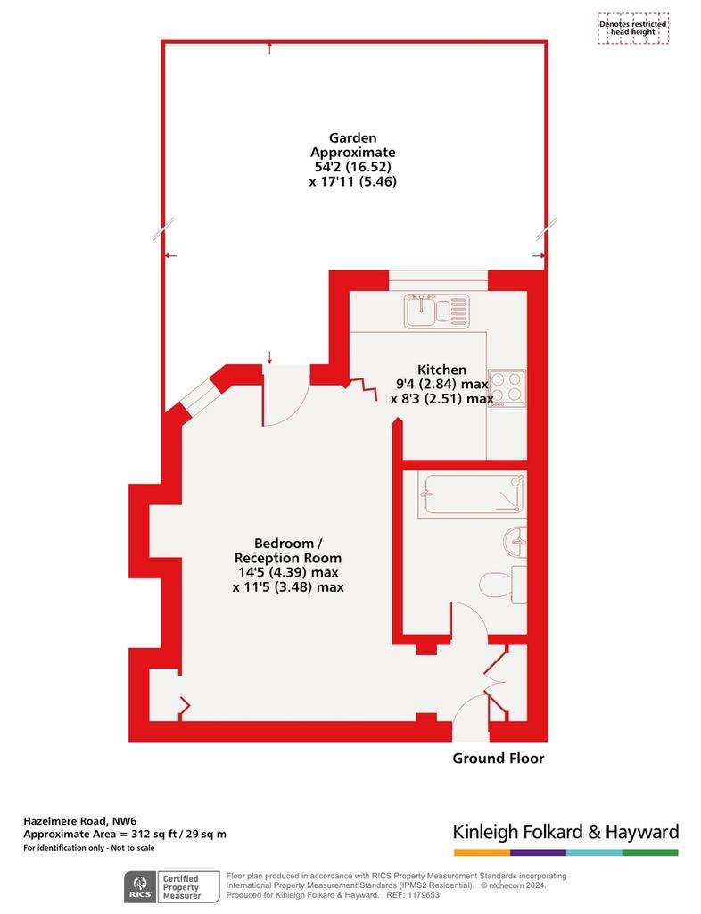 Studio flat for sale - floorplan