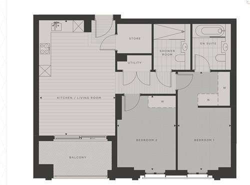 2 bedroom flat to rent - floorplan