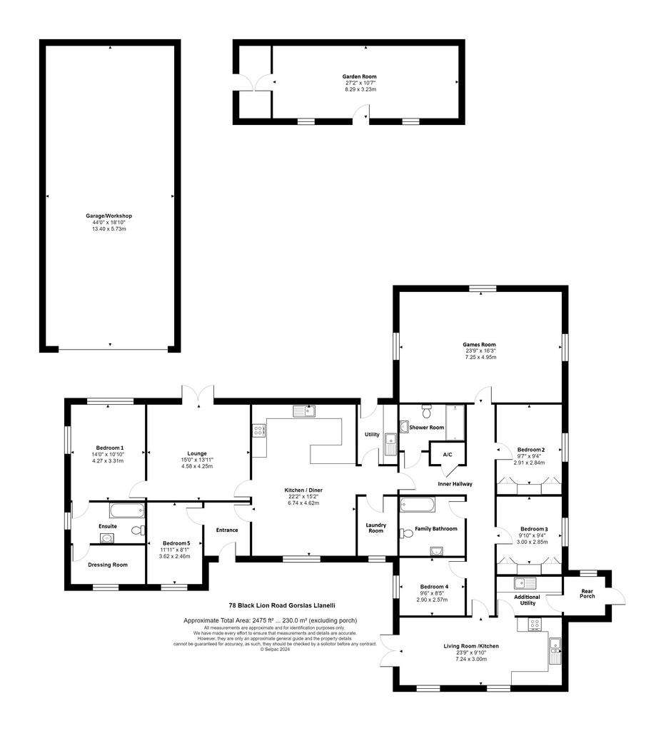 5 bedroom detached bungalow for sale - floorplan