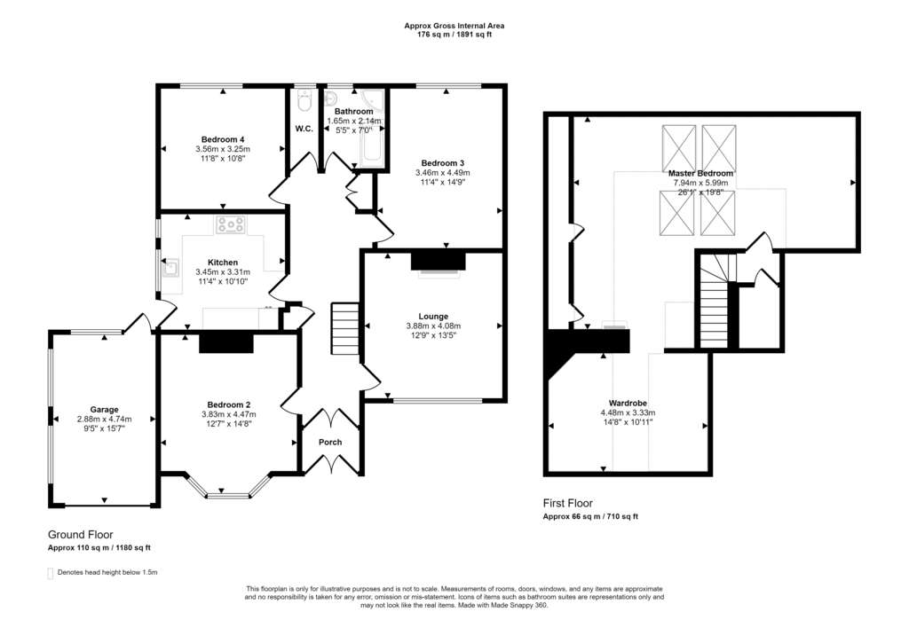 3 bedroom bungalow for sale - floorplan