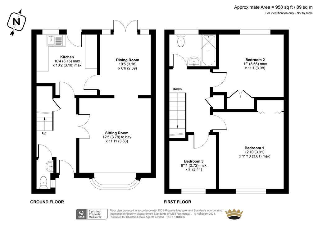 3 bedroom terraced house for sale - floorplan