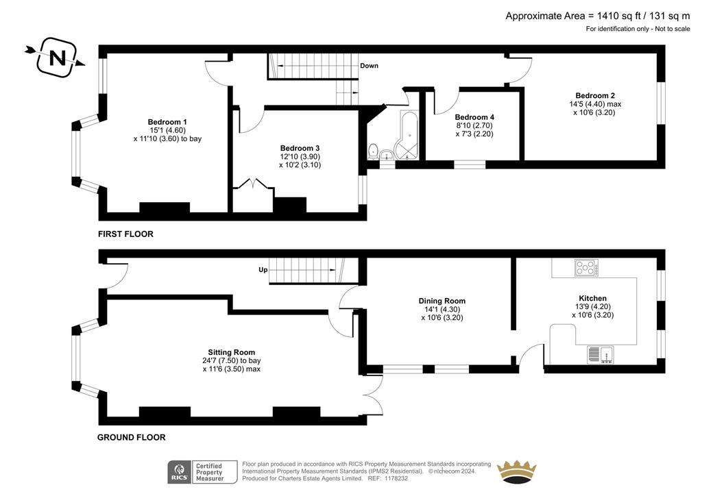 4 bedroom semi-detached house for sale - floorplan