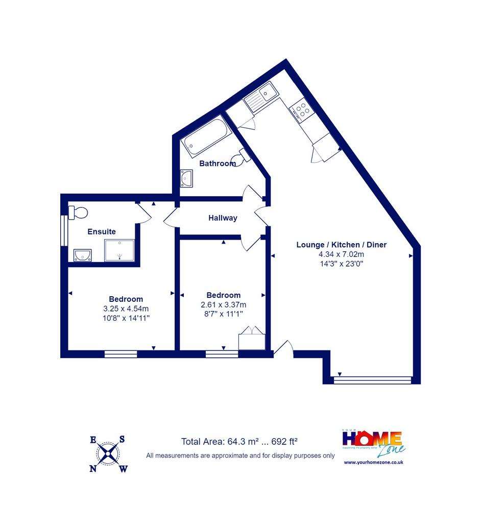 2 bedroom flat for sale - floorplan