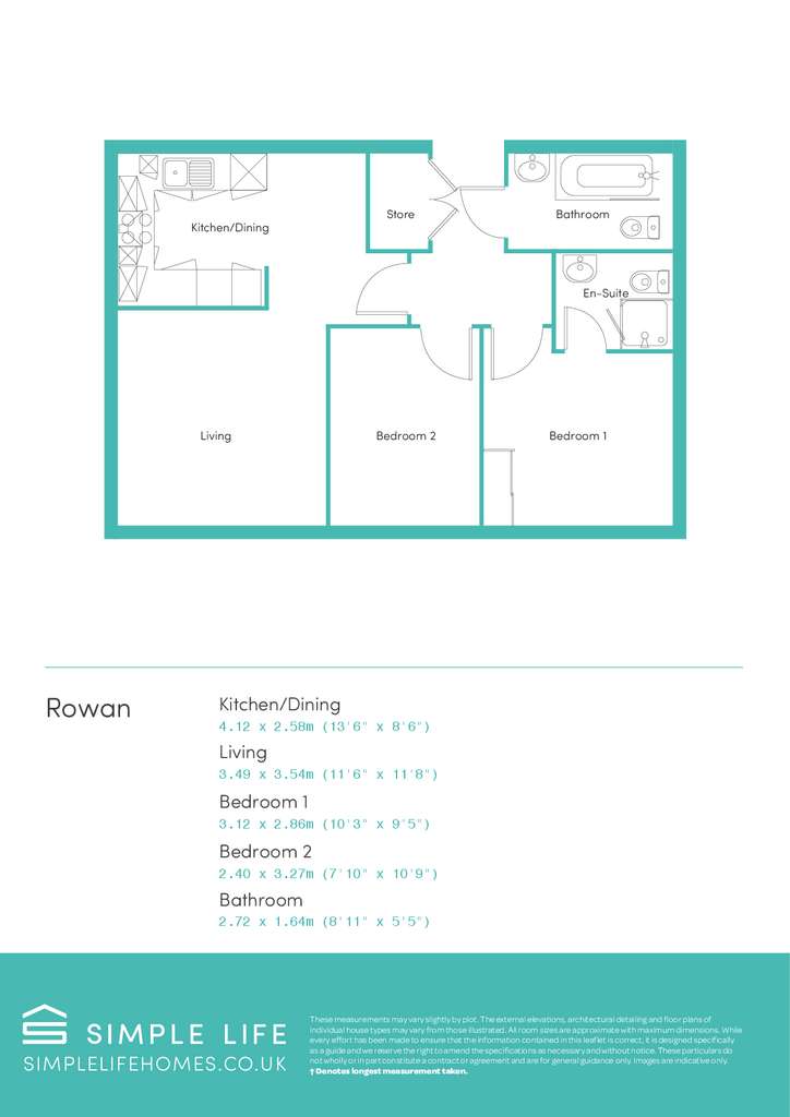 2 bedroom flat to rent - floorplan