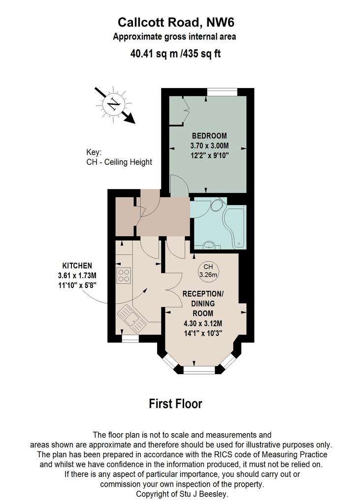 1 bedroom flat to rent - floorplan