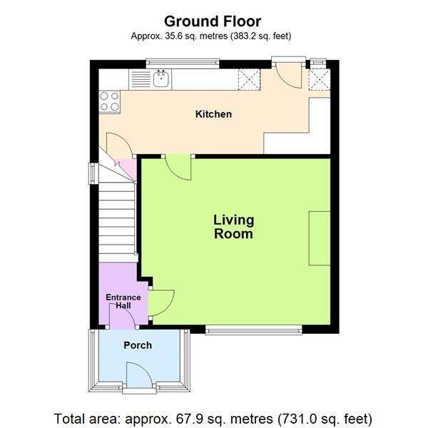 2 bedroom semi-detached house to rent - floorplan