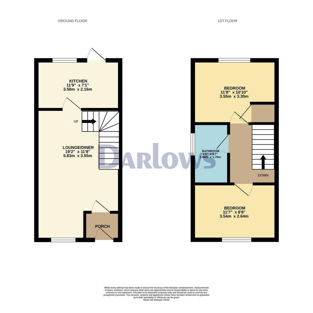 2 bedroom semi-detached house for sale - floorplan