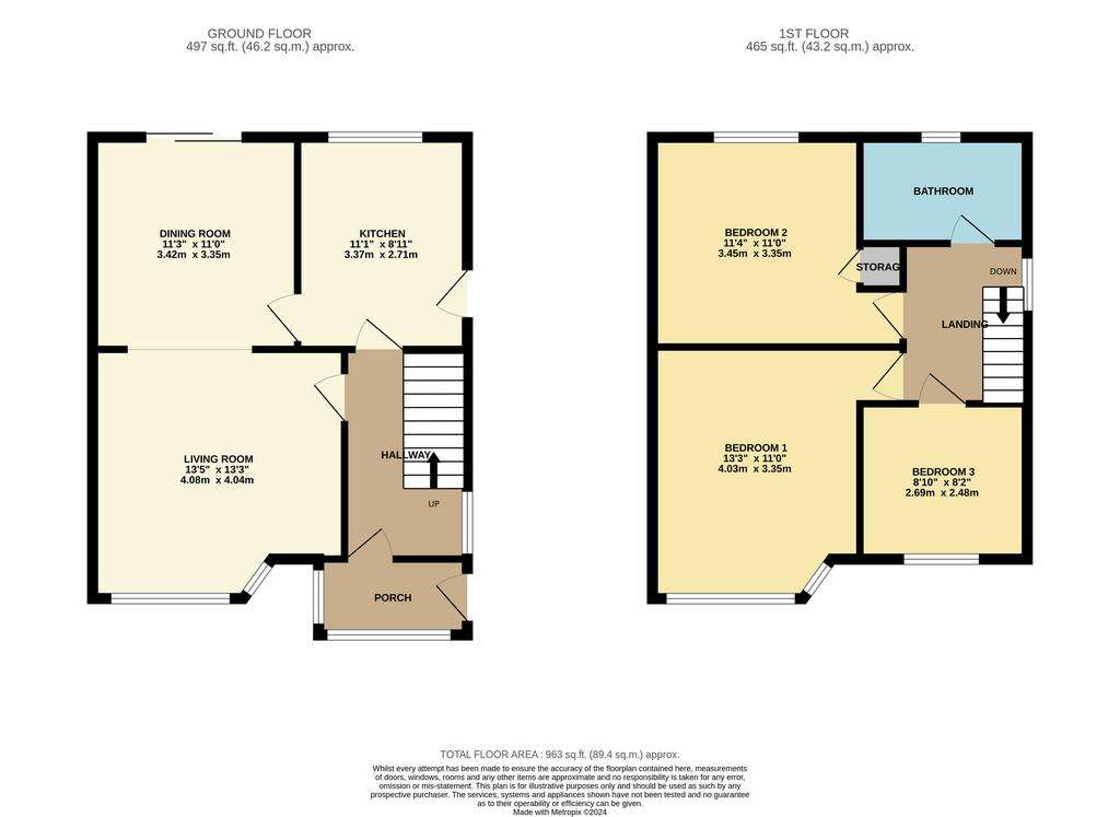 3 bedroom semi-detached house for sale - floorplan