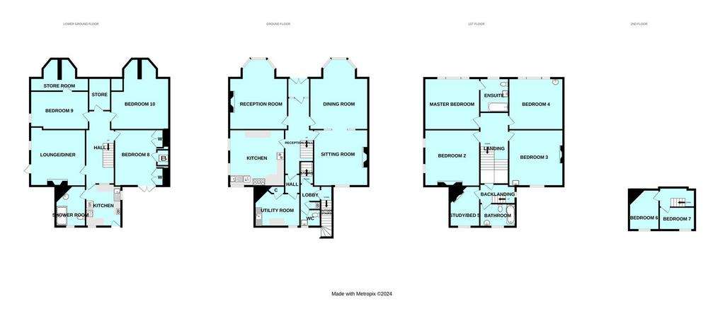 10 bedroom detached house for sale - floorplan