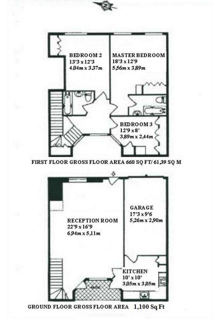 3 bedroom flat to rent - floorplan