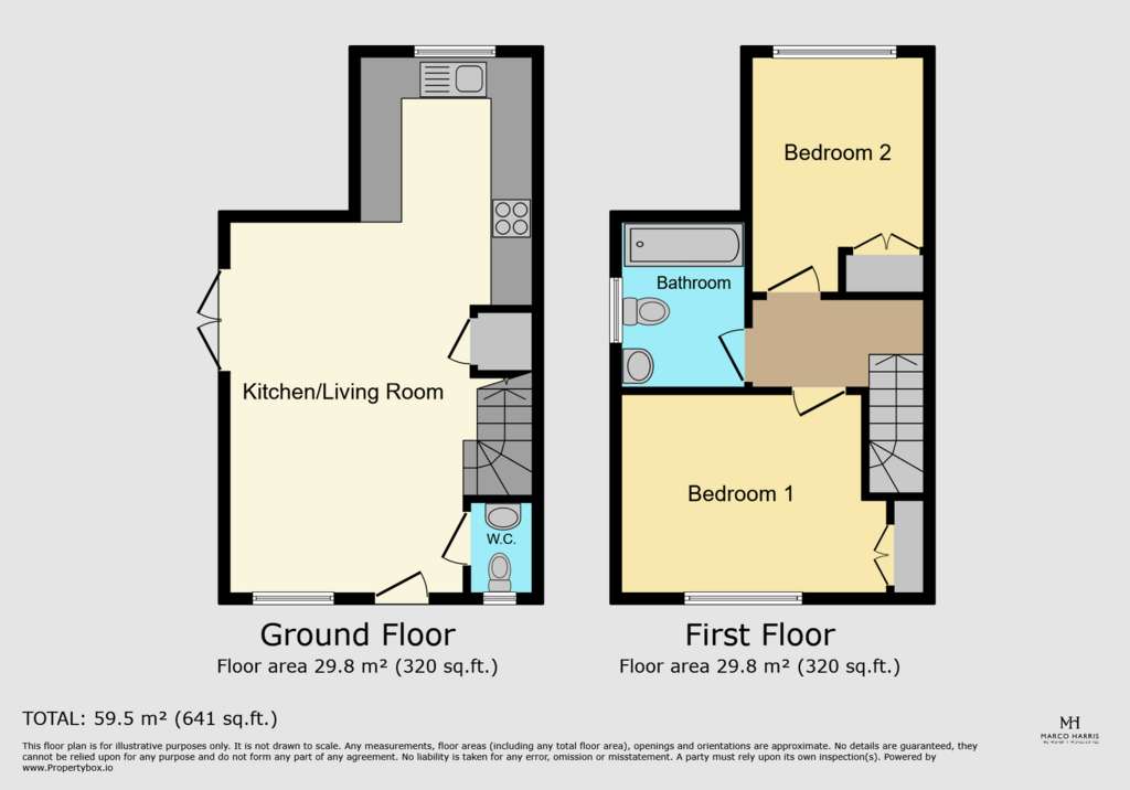 2 bedroom semi-detached house for sale - floorplan