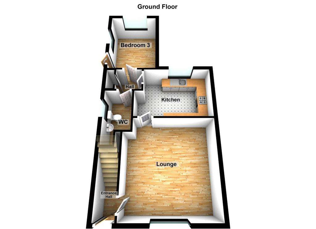 3 bedroom end of terrace house for sale - floorplan