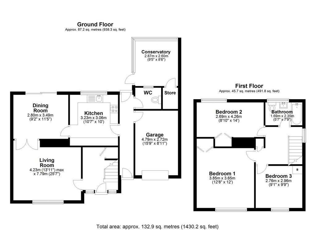 3 bedroom detached house for sale - floorplan