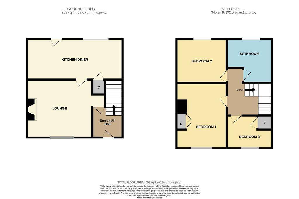 3 bedroom terraced house to rent - floorplan