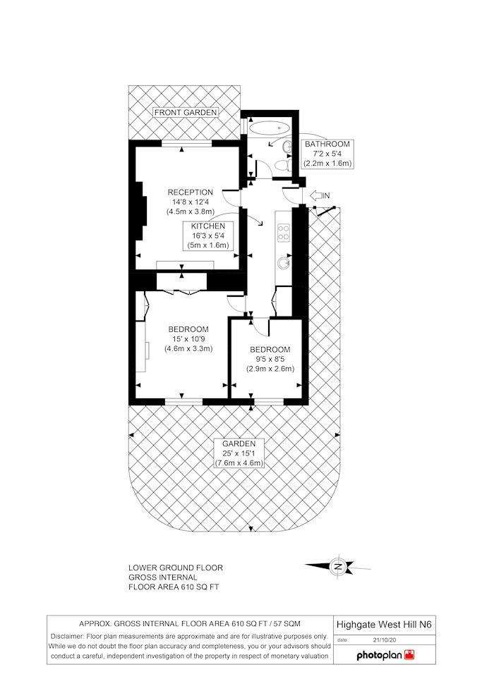 2 bedroom flat to rent - floorplan