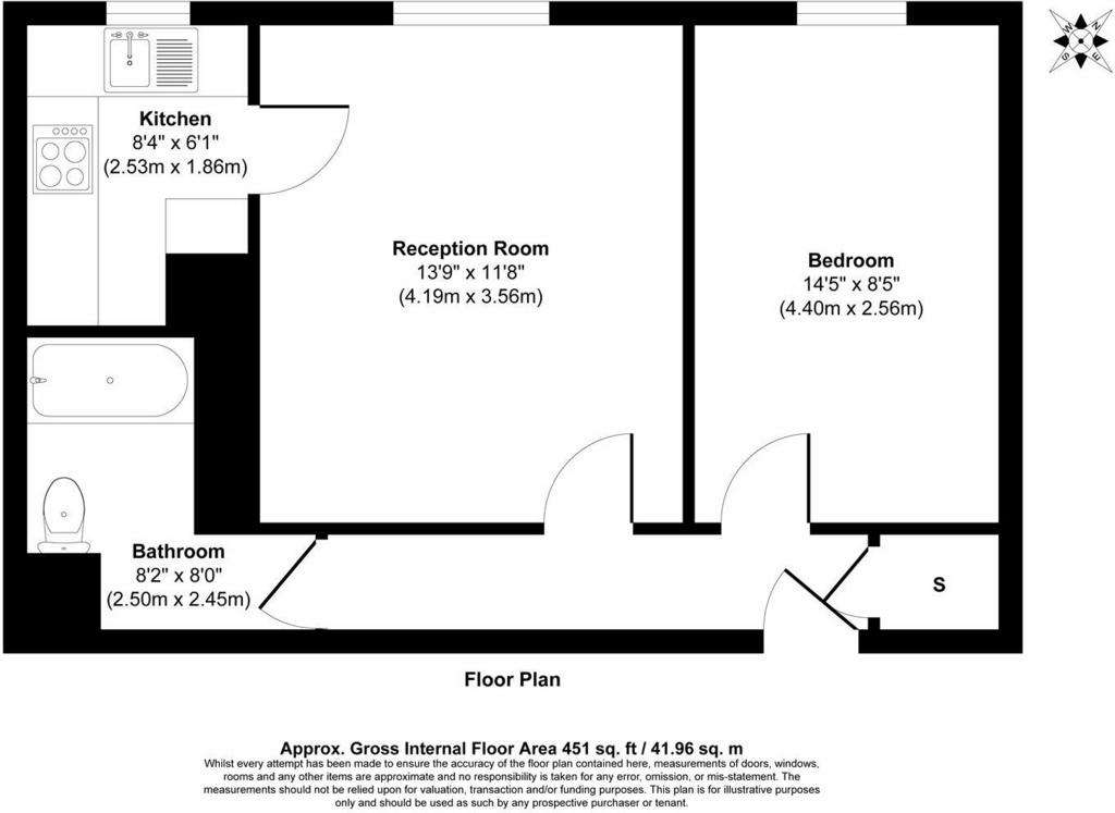 1 bedroom flat for sale - floorplan