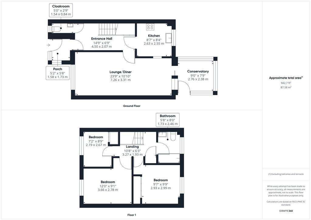 3 bedroom semi-detached house for sale - floorplan