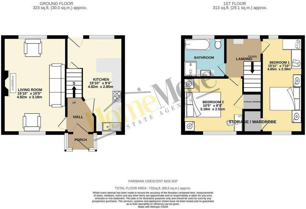 2 bedroom terraced house for sale - floorplan