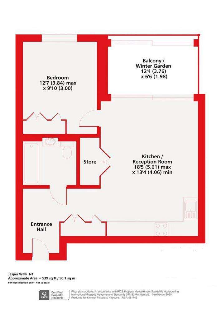 1 bedroom flat to rent - floorplan