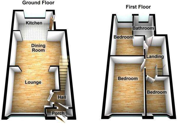 3 bedroom terraced house to rent - floorplan