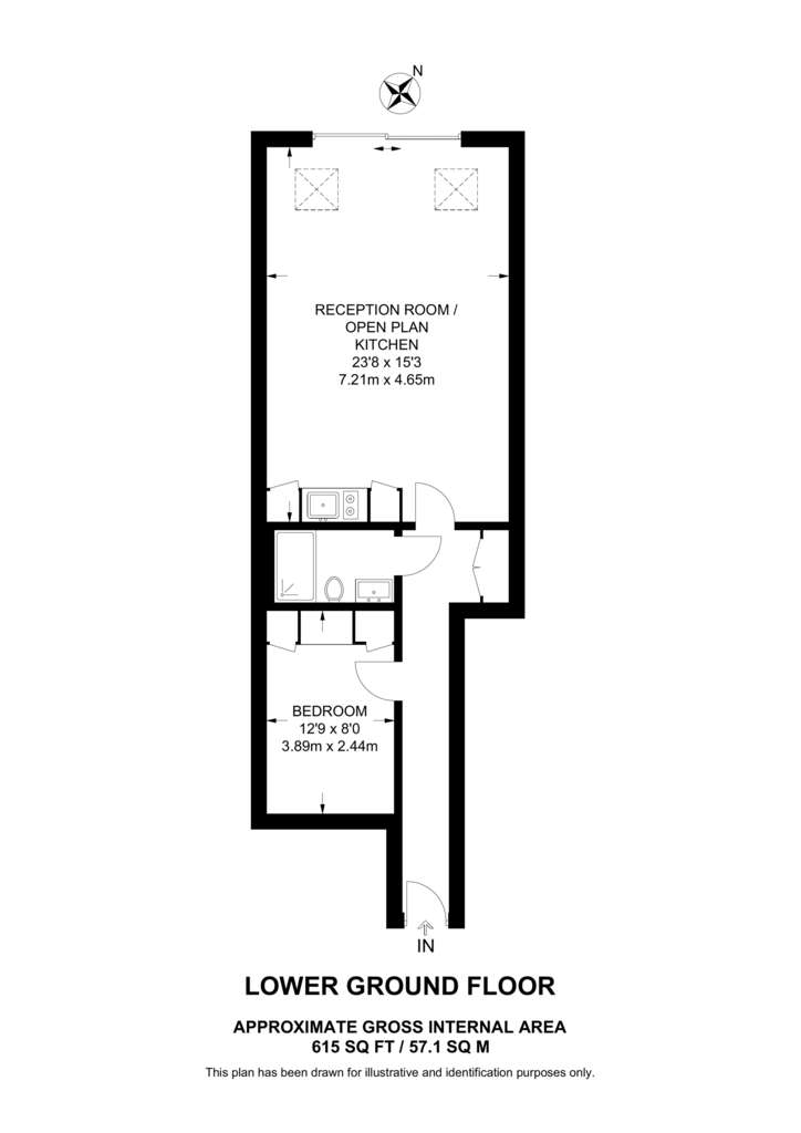 1 bedroom flat to rent - floorplan