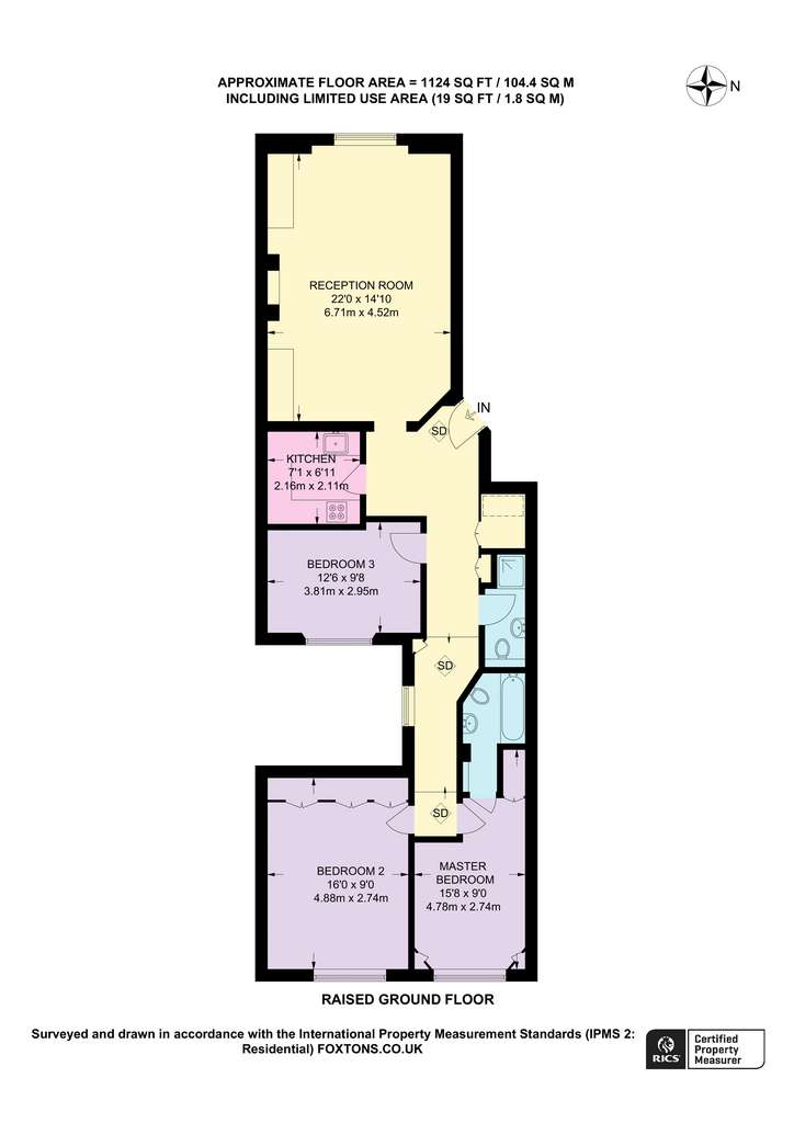 2 bedroom flat to rent - floorplan