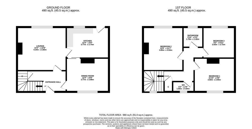 3 bedroom semi-detached house for sale - floorplan