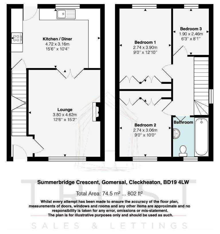 3 bedroom detached house for sale - floorplan