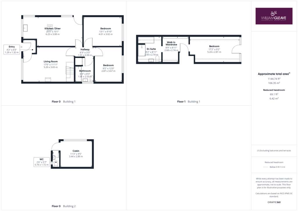 3 bedroom bungalow for sale - floorplan