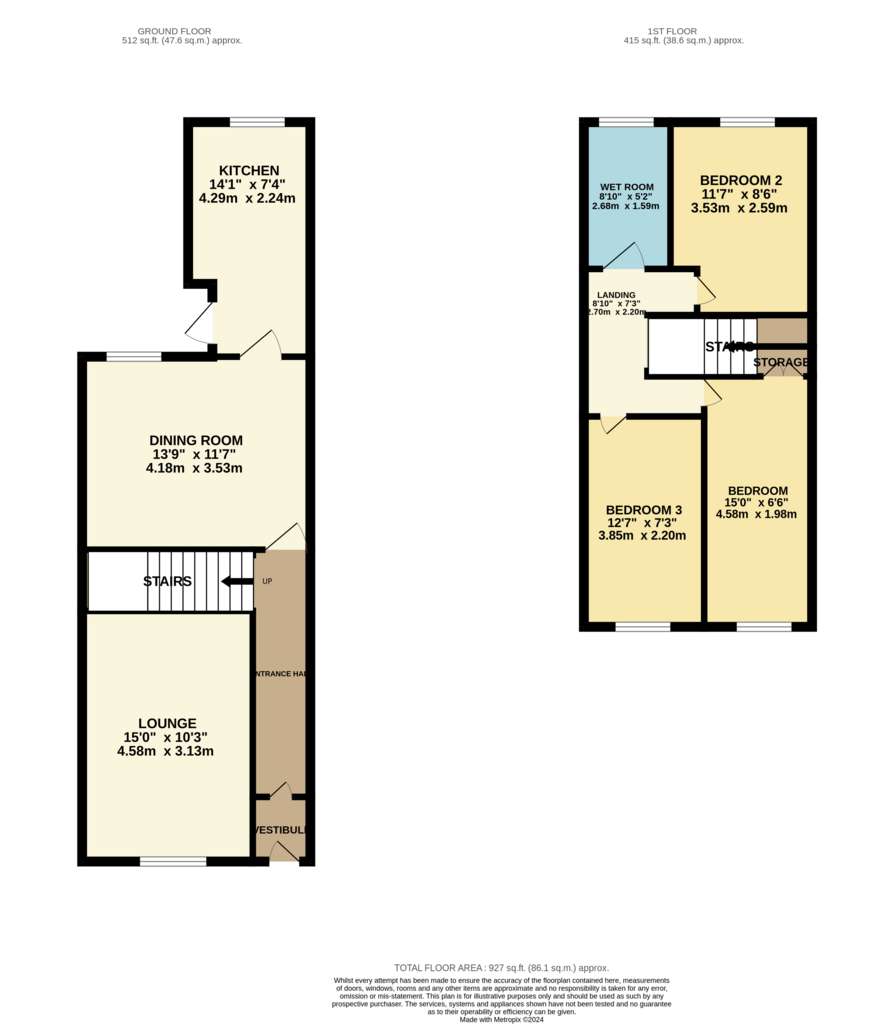 3 bedroom terraced house for sale - floorplan