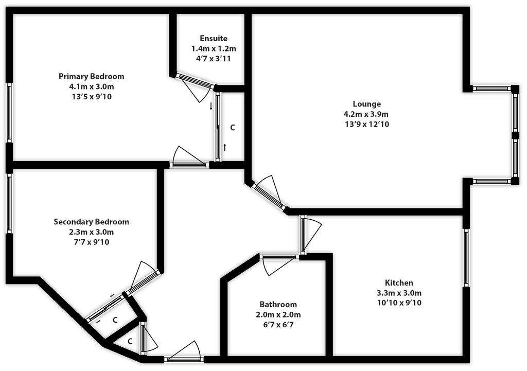 2 bedroom flat for sale - floorplan