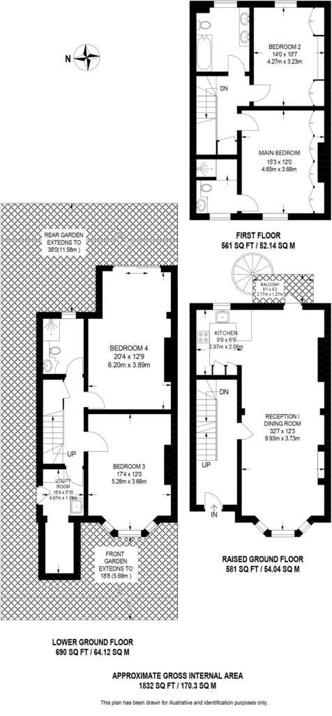 4 bedroom house to rent - floorplan