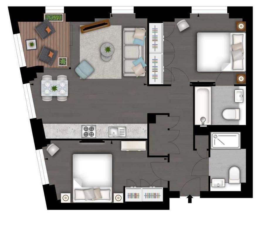 2 bedroom flat to rent - floorplan